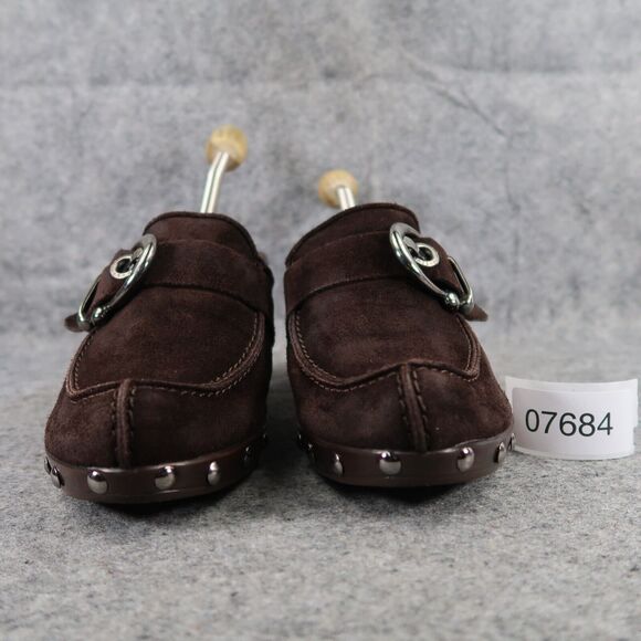 Stuart Weitzman Shoes Womens 8.5 Mule Heel Fashion Studs Buckle Leather Classic - Picture 3 of 16